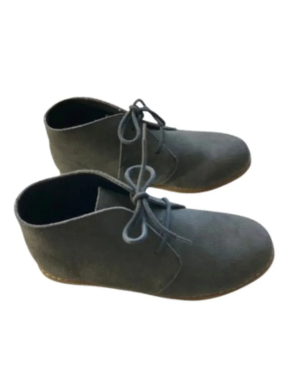 Janie and Jack Kids Classic Chukka Gray Suede Boots Single Tie, never worn, sz 4